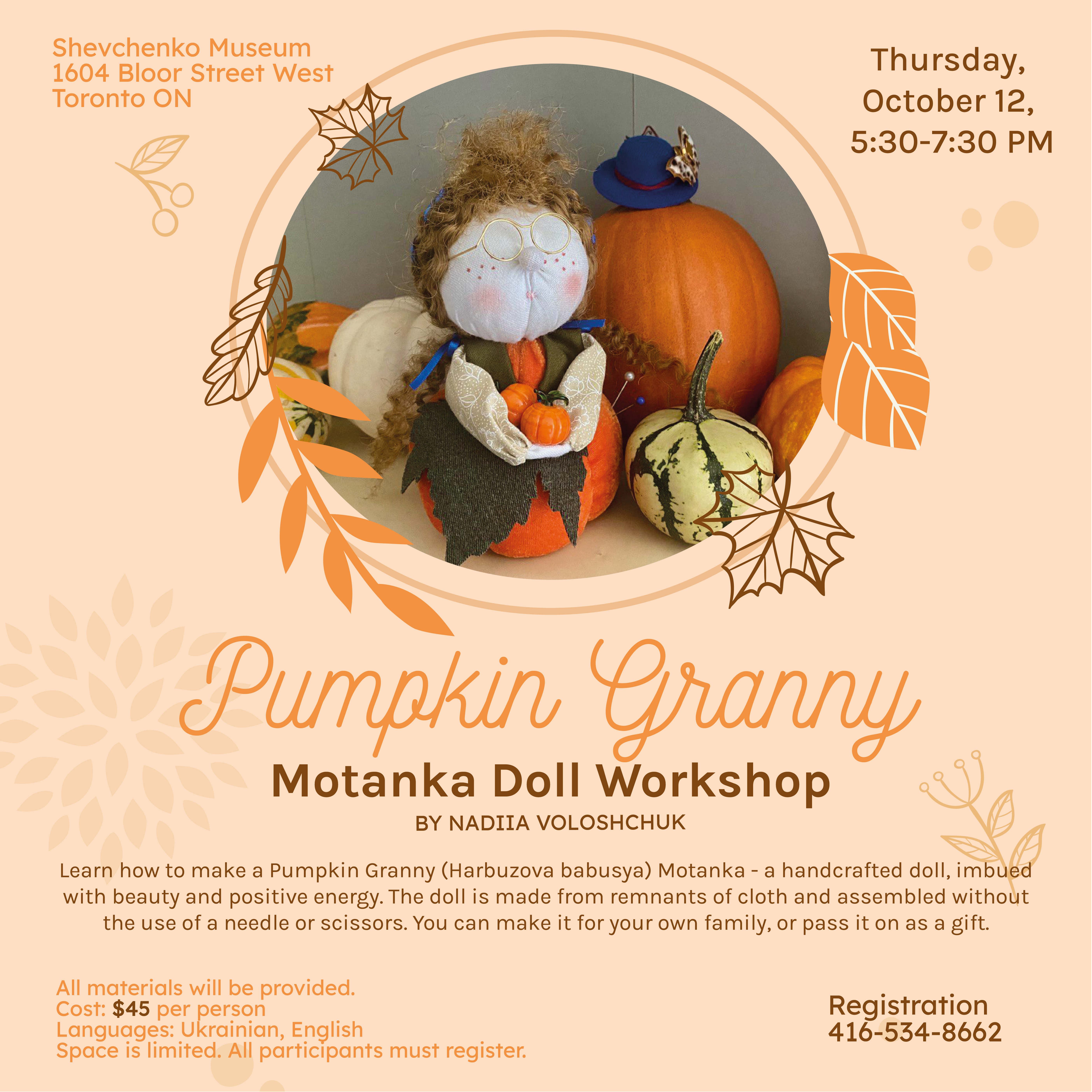 Pumpkin Granny (Harbuzova babusya) Motanka Doll...